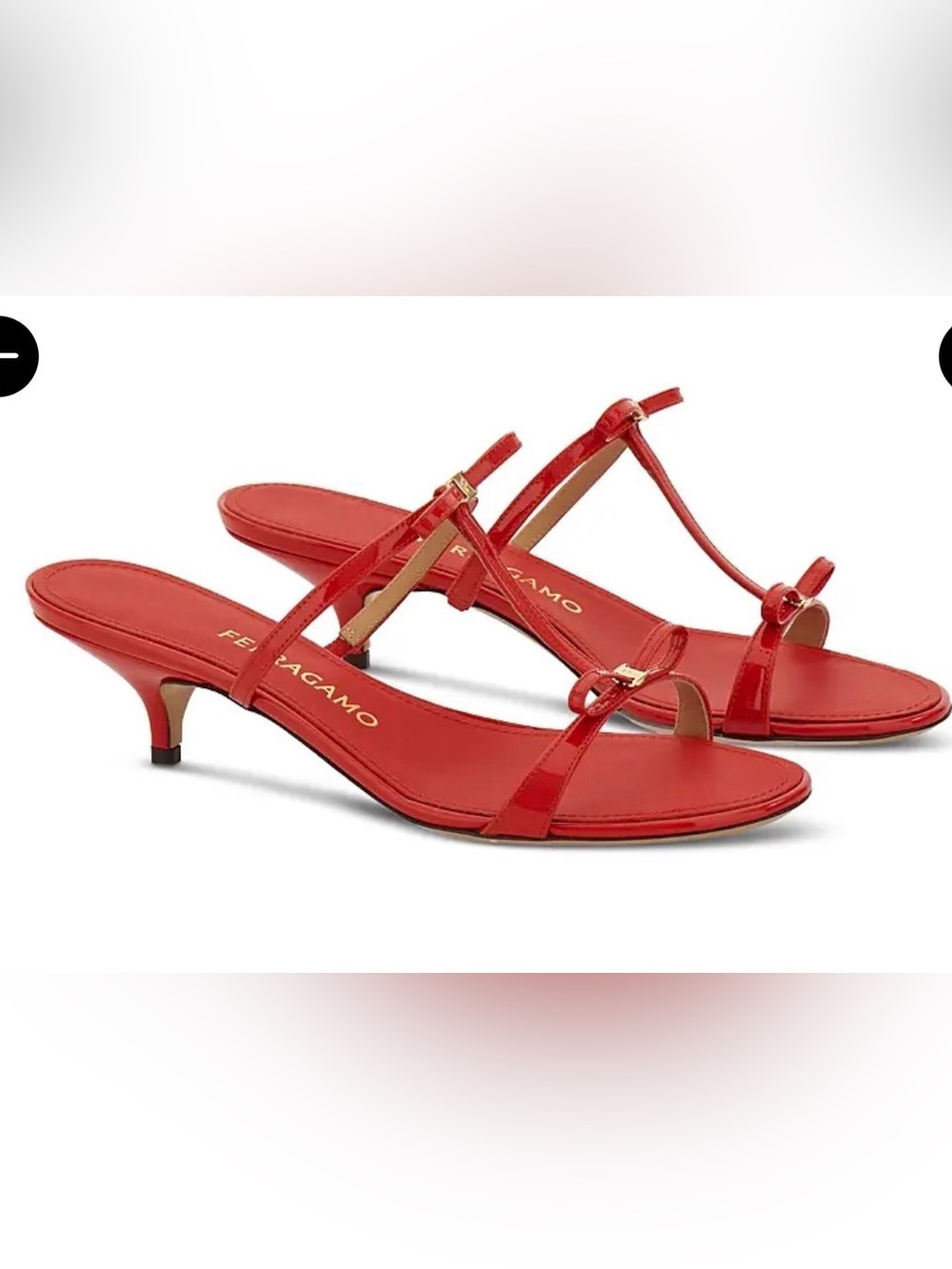 FERRAGAMO
Women's Abili 40 Mini Bow Sandals. Red . Size 6C - Picture 2 of 11